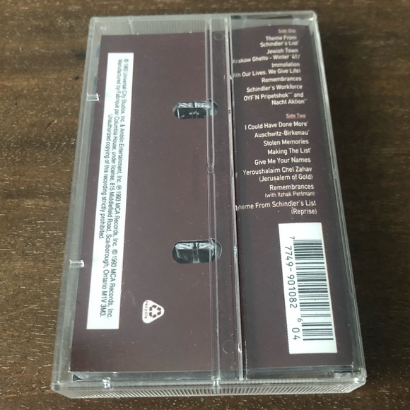 Schindler's List Soundtrack Vintage Music Cassette Tape - Picture 2 of 6